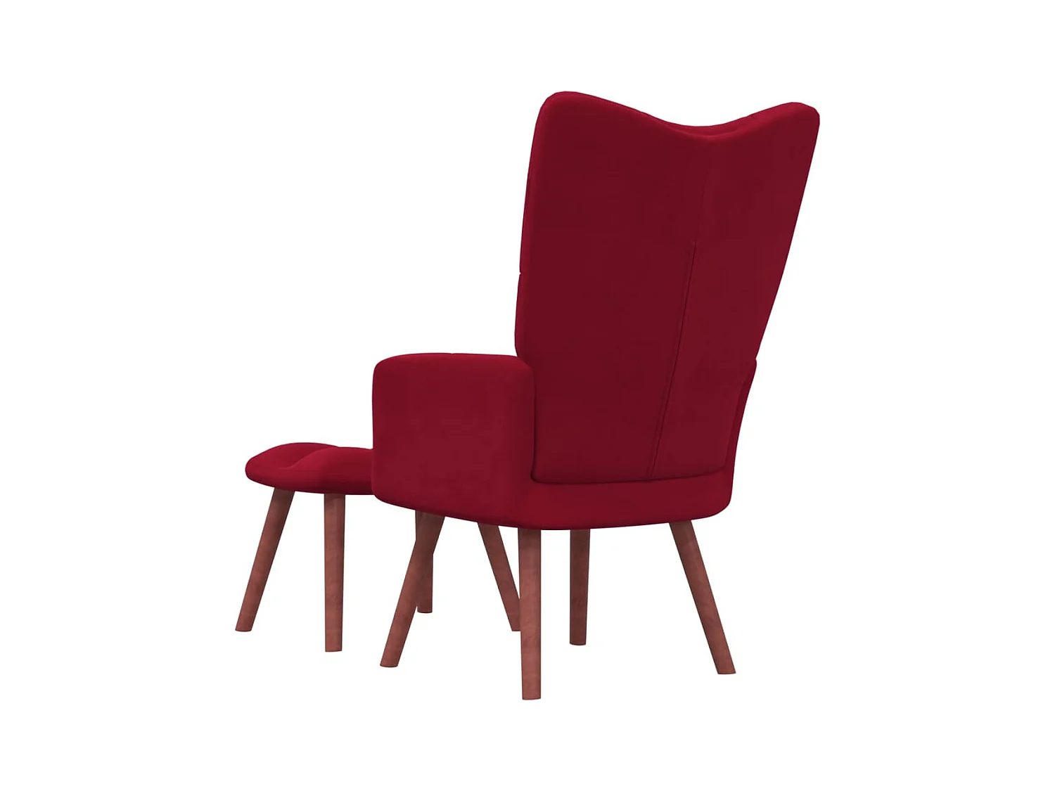 Fauteuil droit avec repose-pied Rouge bordeaux Velours OIU1201