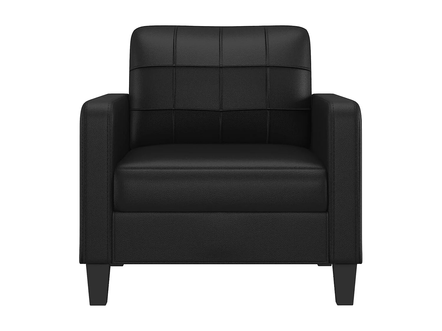 Poltrona couro artificial 60 cm preto PT794880