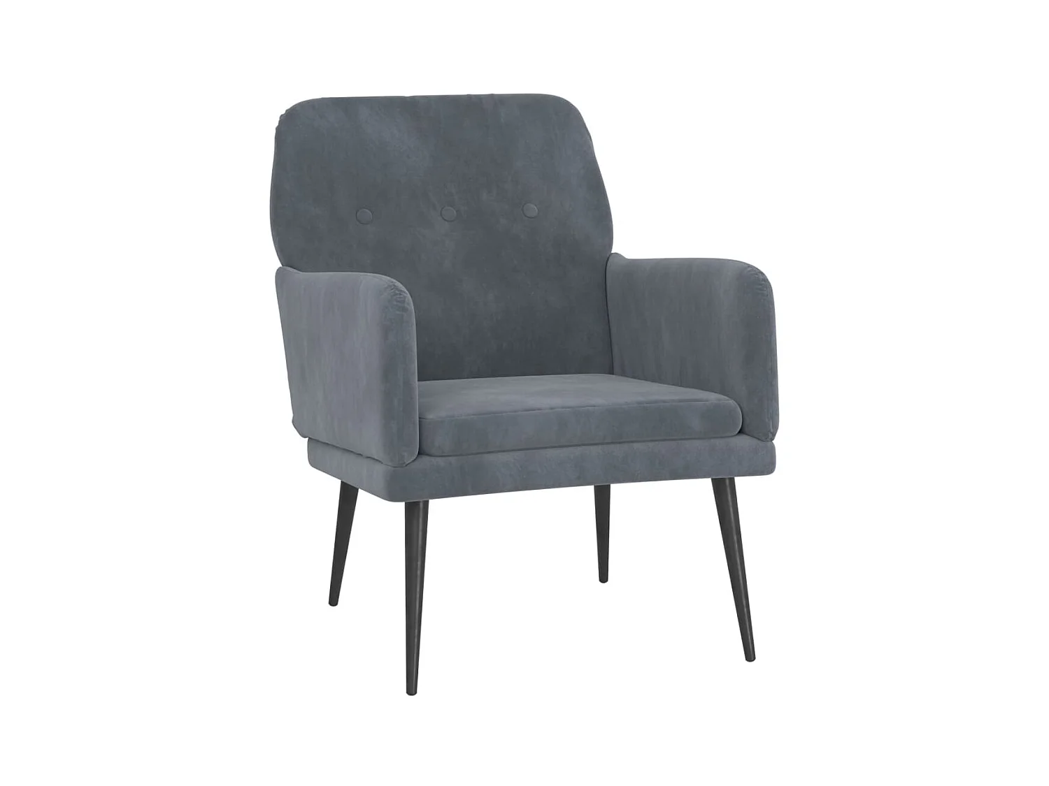 Fauteuil 62x79x79 cm fluweel donkergrijs NL612835