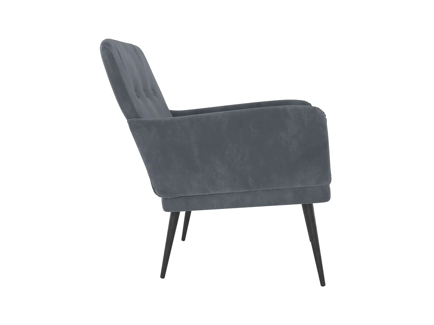 Fauteuil 62x79x79 cm fluweel donkergrijs NL612835