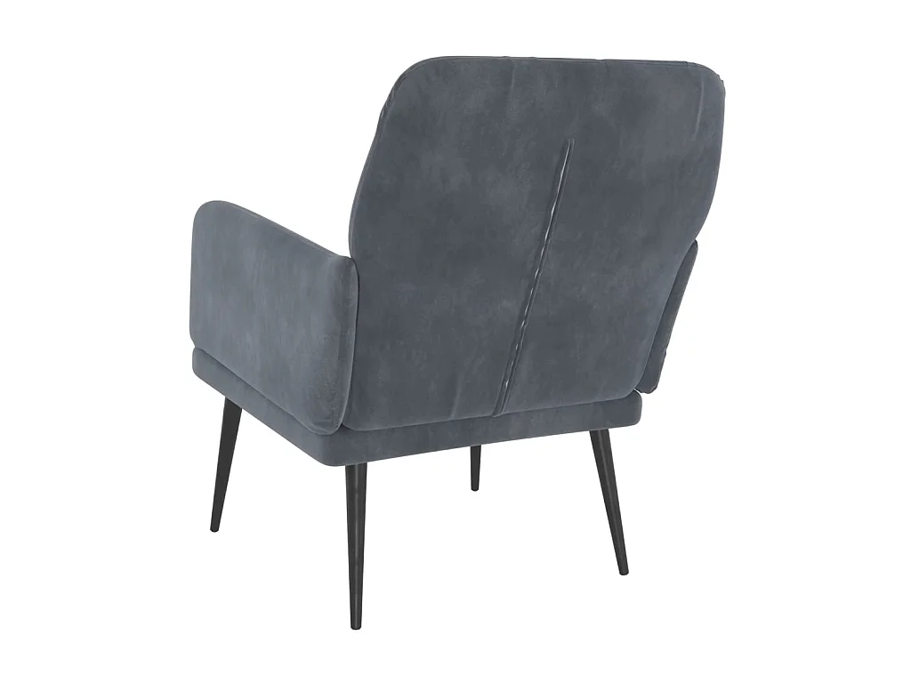Fauteuil 62x79x79 cm fluweel donkergrijs NL612835
