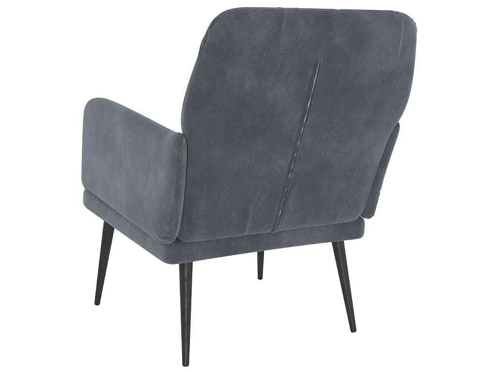 Sillón de terciopelo gris oscuro 62x79x79 cm ES48912