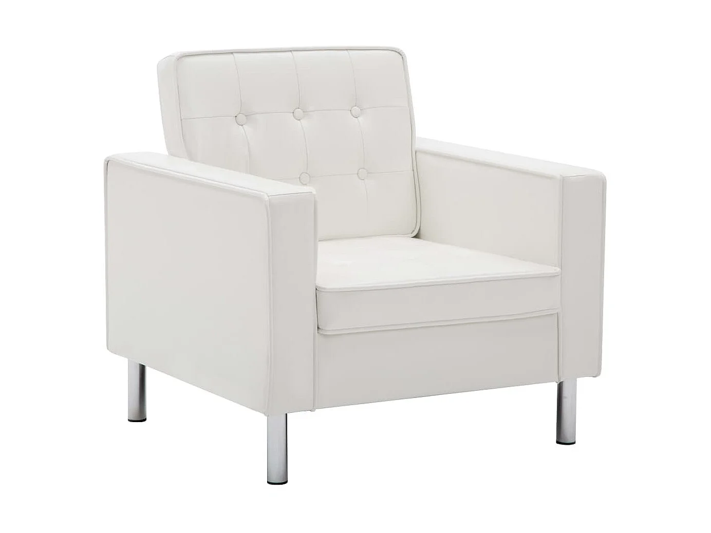 Fauteuil droit Blanc Similicuir SEF33140