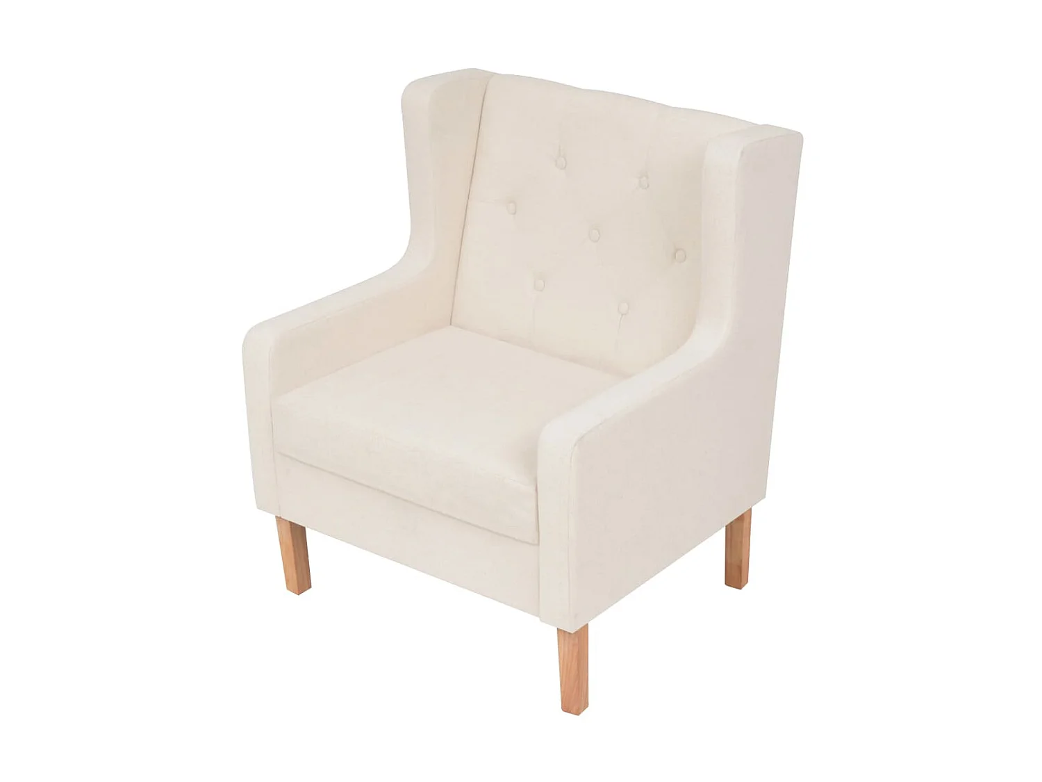 Fauteuil droit Blanc crème Tissu SEF18238