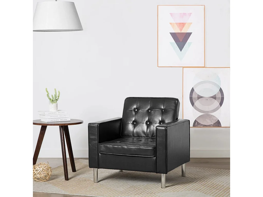 Fauteuil droit Noir Similicuir SEF53504