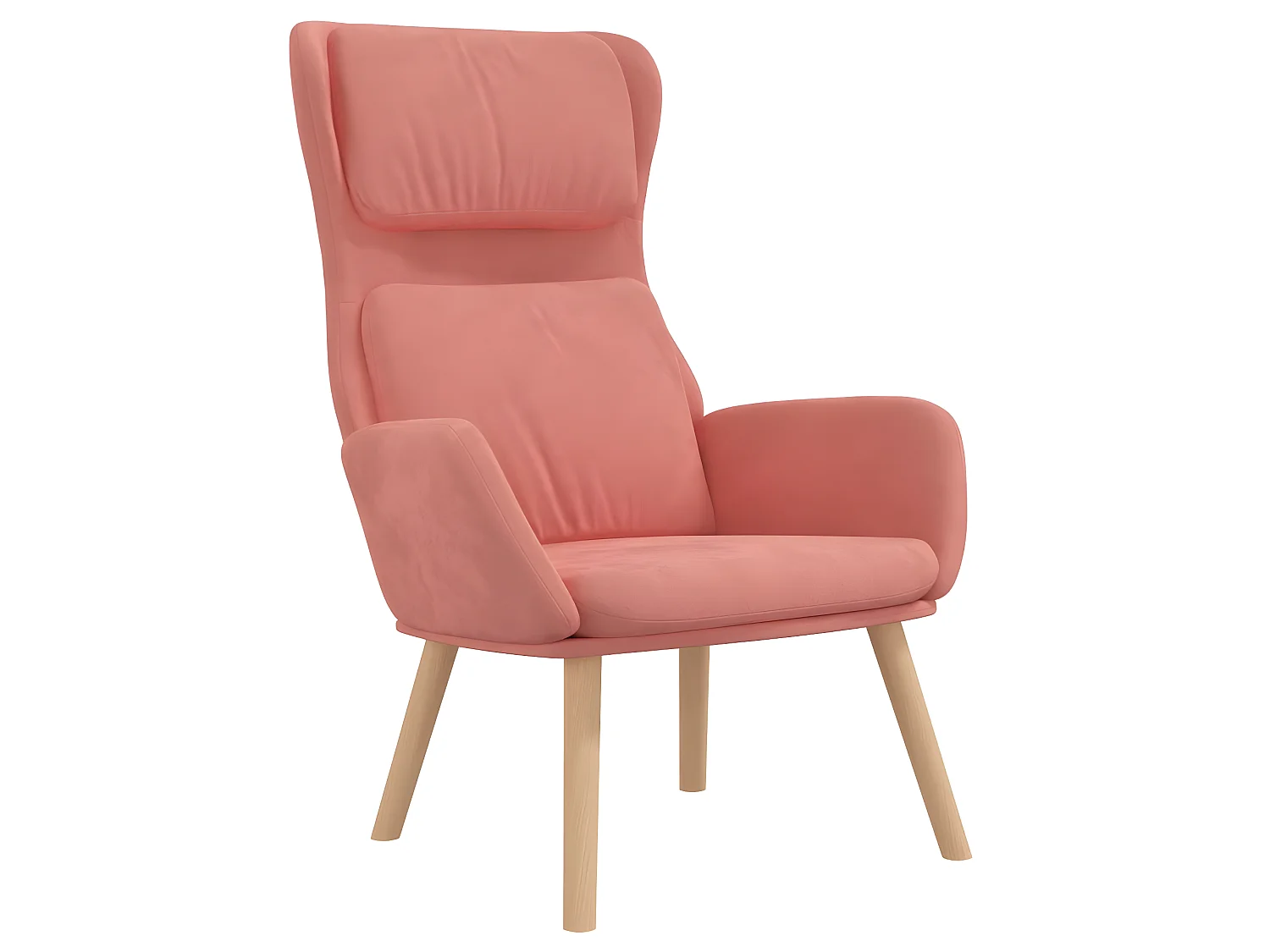 Fauteuil droit Rose Velours OIU4443