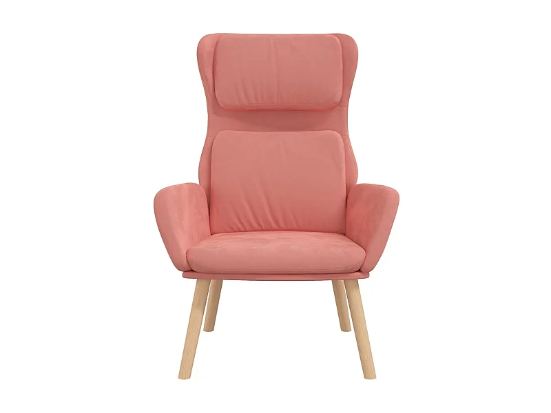 Relaxstoel fluweel roze NL961857