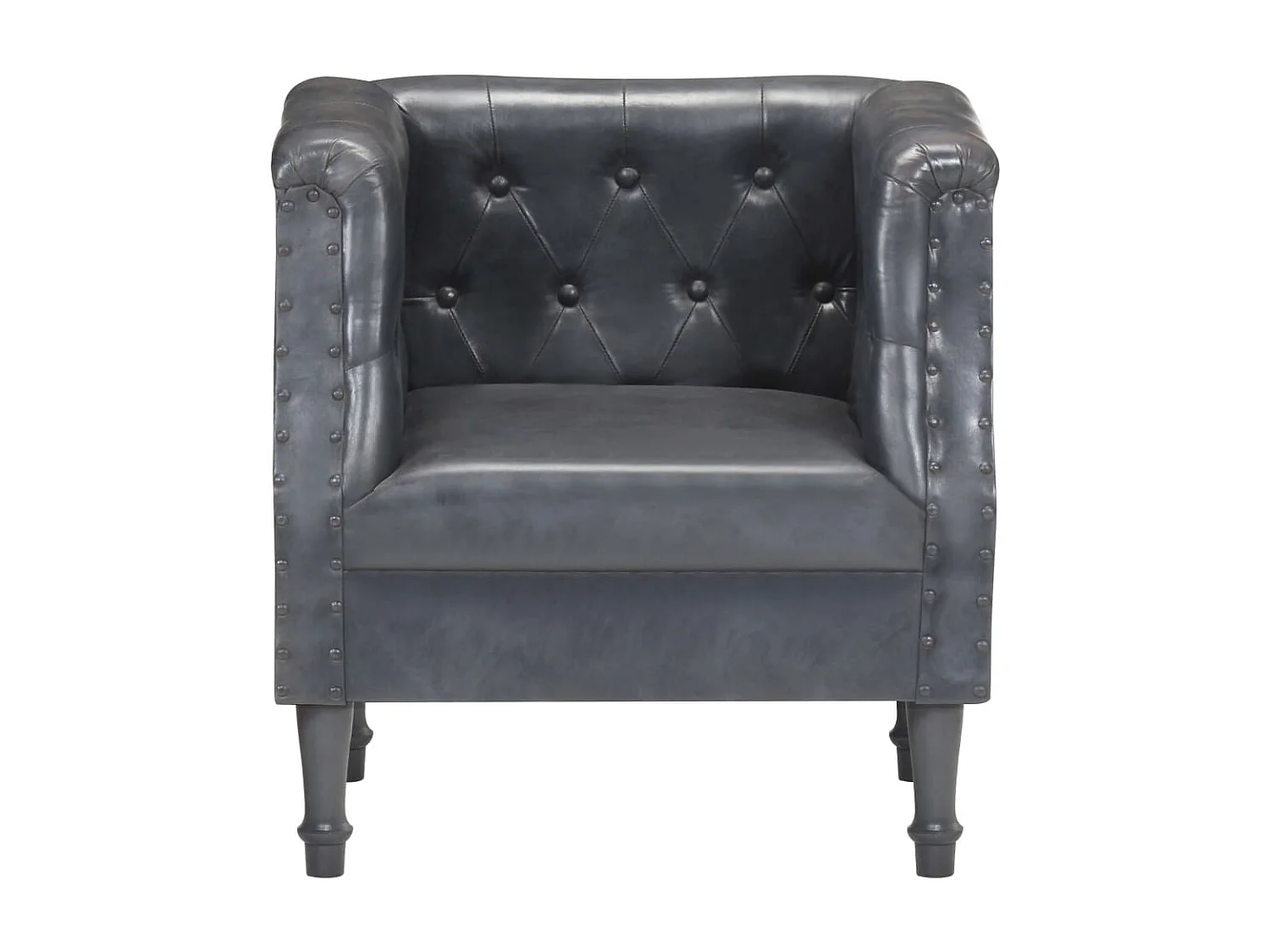 Fauteuil echt leer grijs NL627011