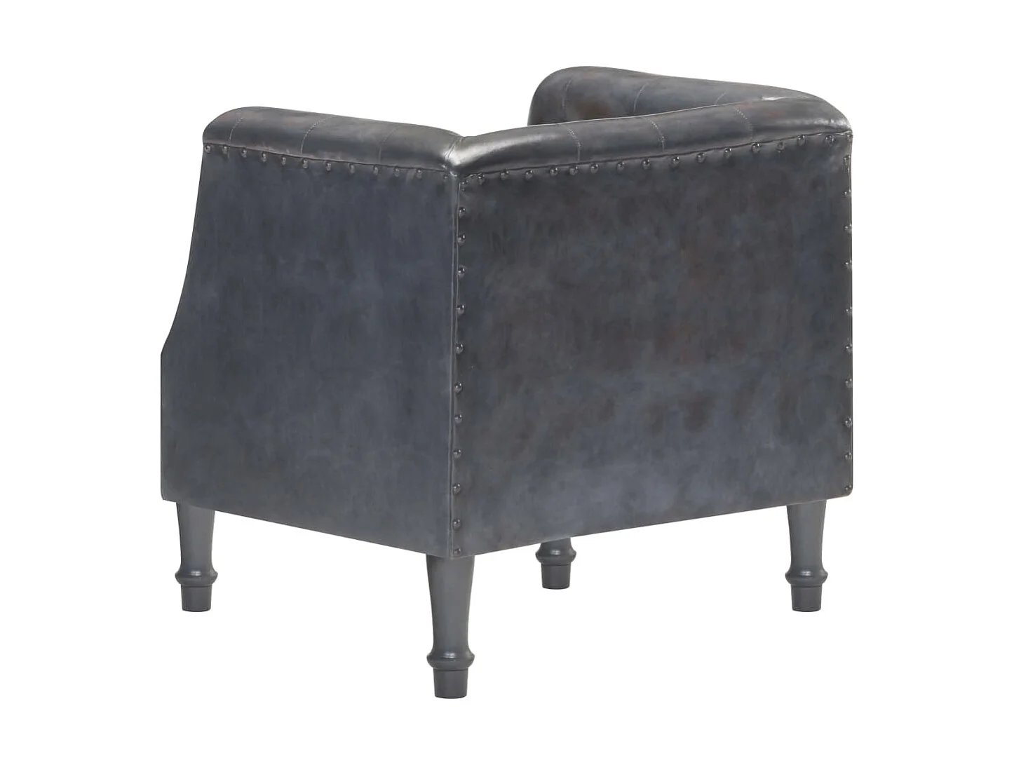 Fauteuil droit Gris Cuir véritable SEF48098