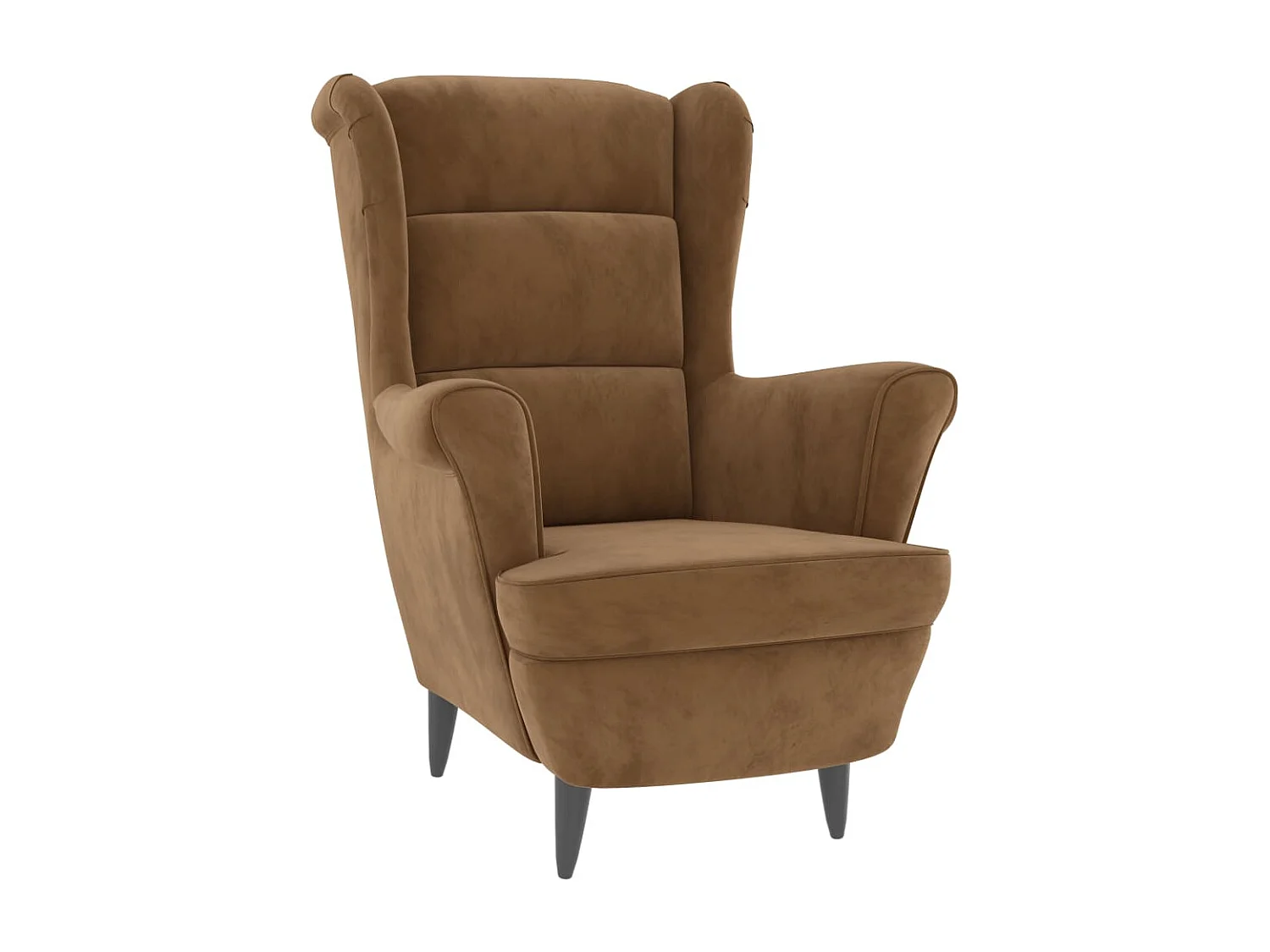 Fauteuil fluweel bruin NL641142