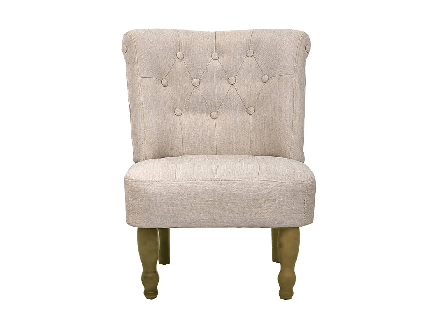 Fauteuil droit de style France Crème Tissu SEF89562