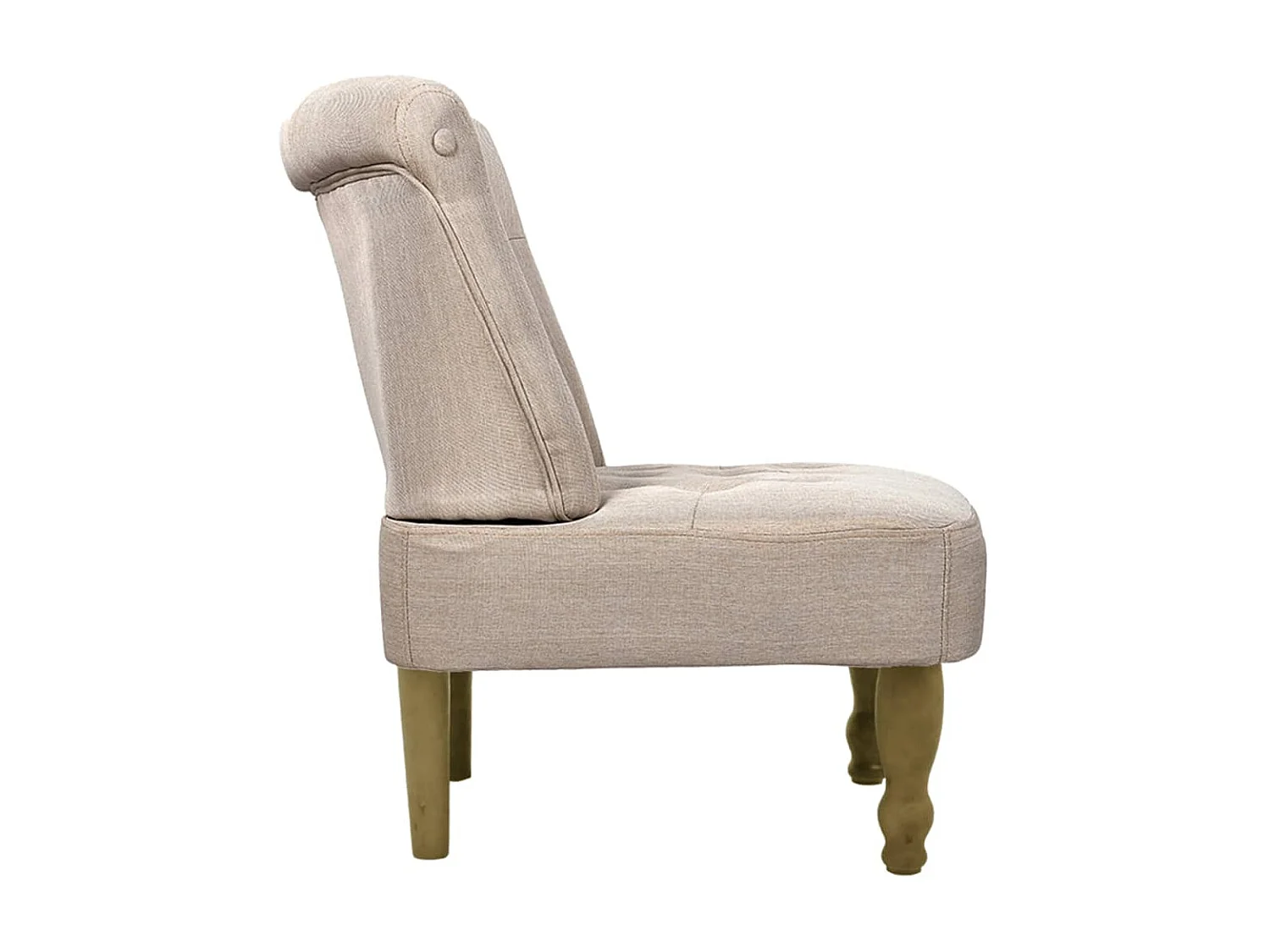 Fauteuil droit de style France Crème Tissu SEF89562
