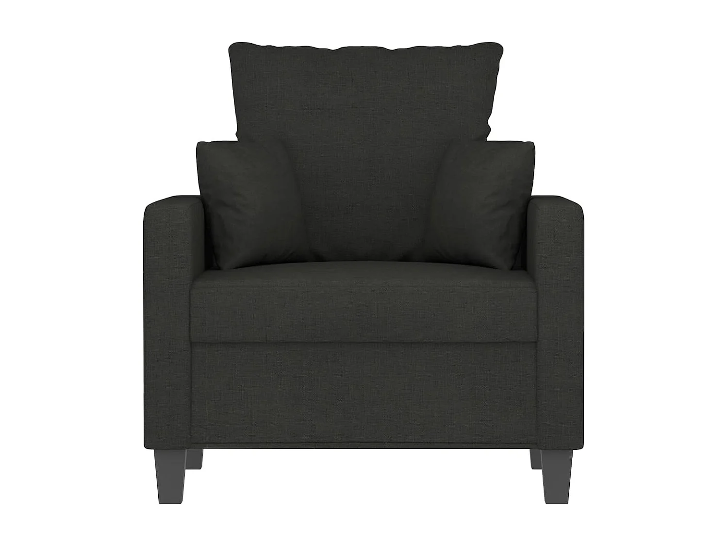 Fauteuil droit Noir 60 cm Tissu FVBB13884