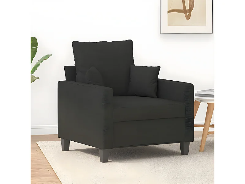 Fauteuil droit Noir 60 cm Tissu FVBB13884
