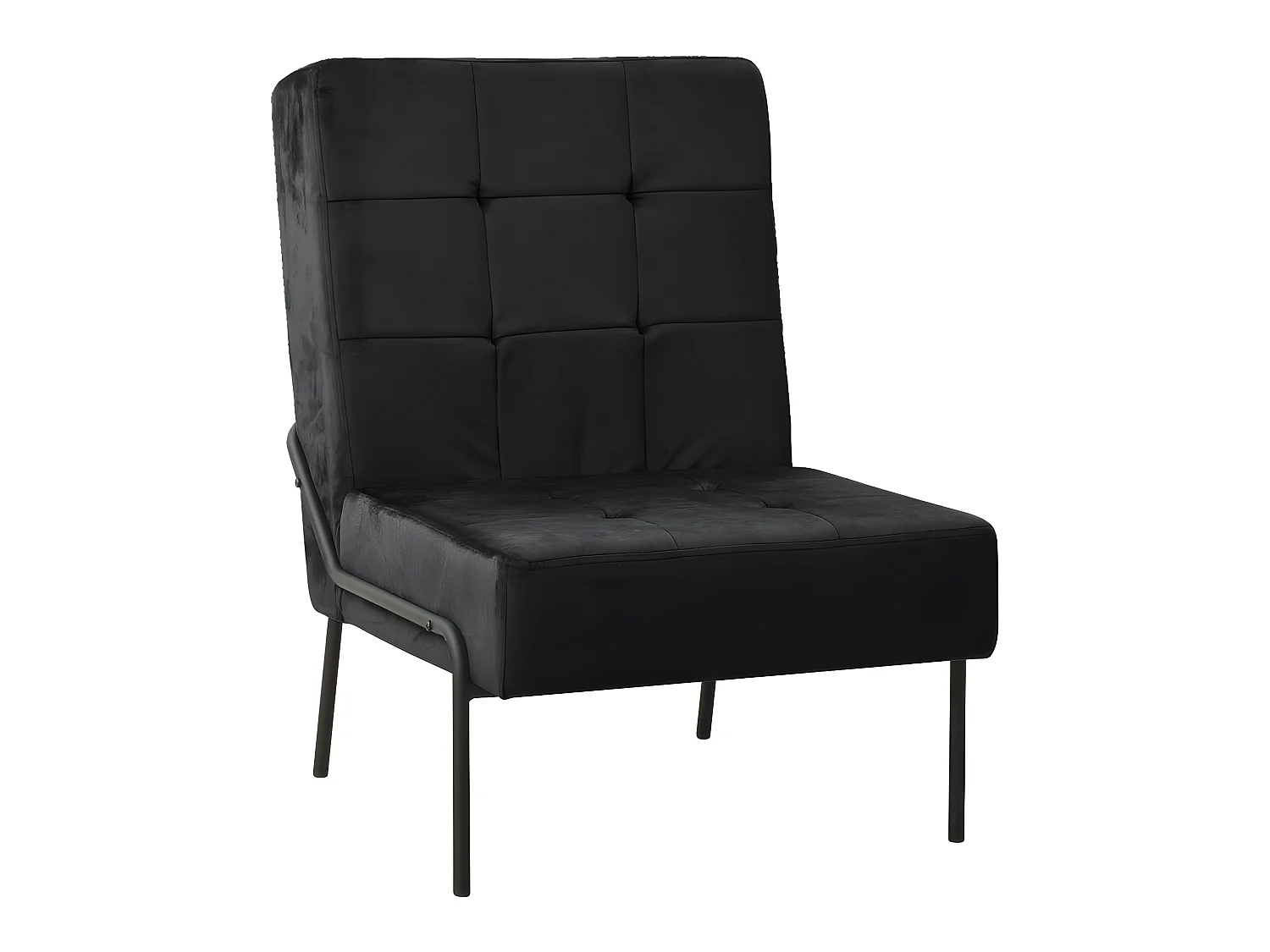 Fauteuil droit 65x79x87 cm Noir Velours SEF32777