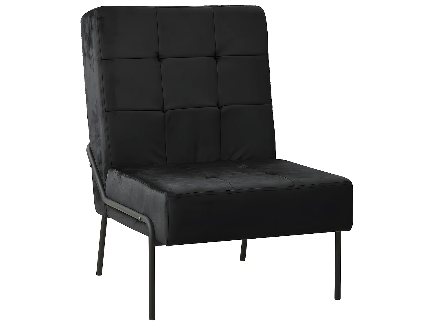Fauteuil droit 65x79x87 cm Noir Velours SEF32777