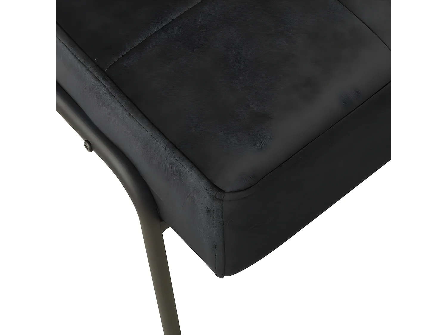 Fauteuil droit 65x79x87 cm Noir Velours SEF32777