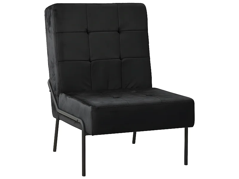 Fauteuil droit 65x79x87 cm Noir Velours SEF32777