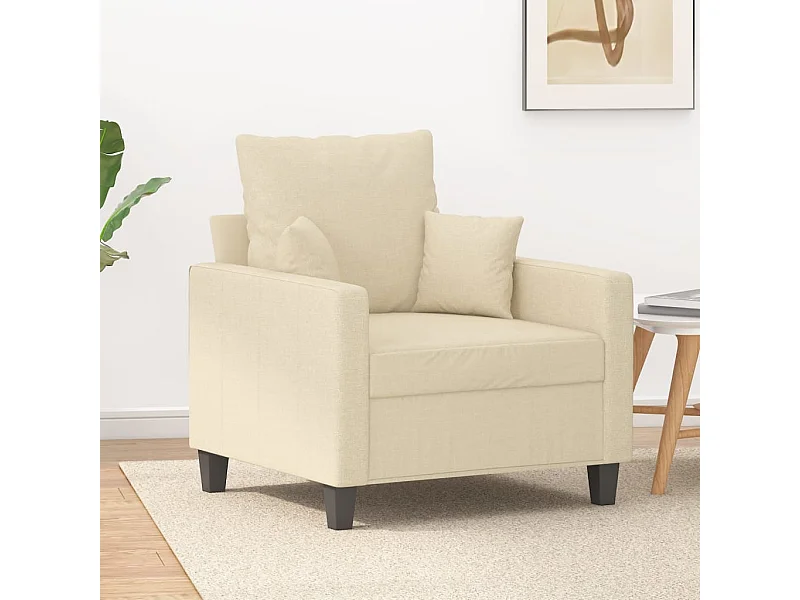 Fauteuil de salon Crème 60 cm Tissu FVBB34536