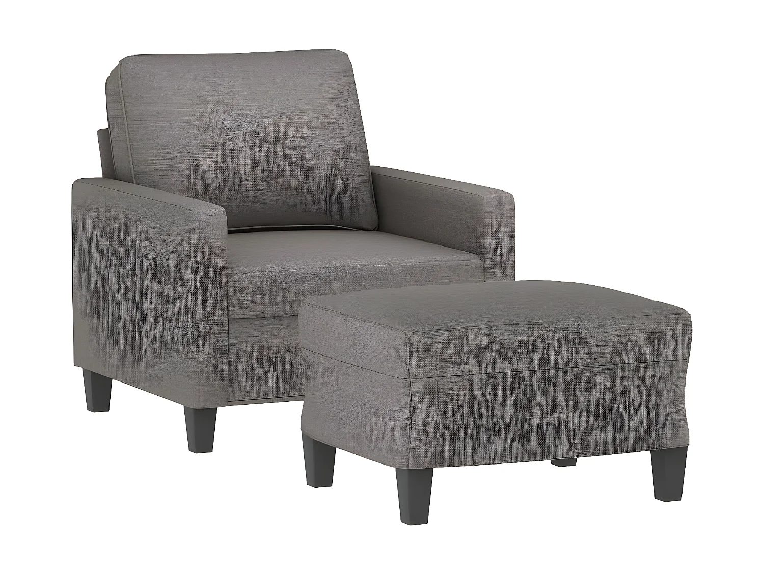 Sillón con taburete tela gris taupe 60 cm ES928721