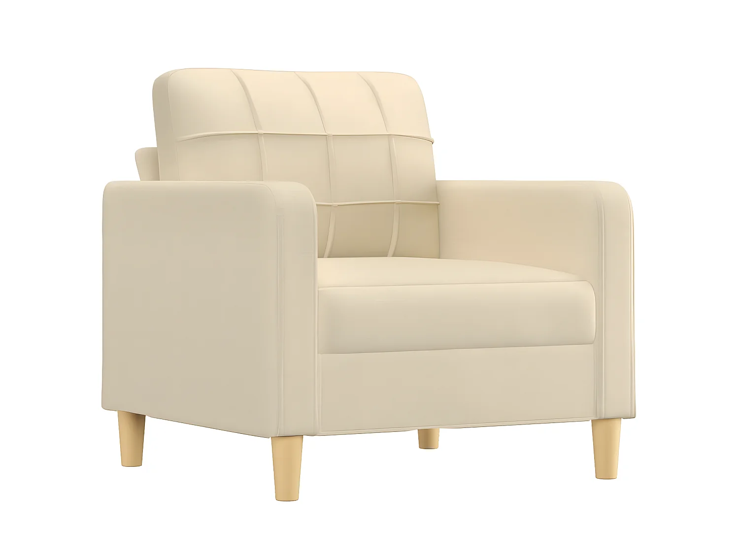 Fauteuil Salon Crème 60 cm Tissu LQD1553