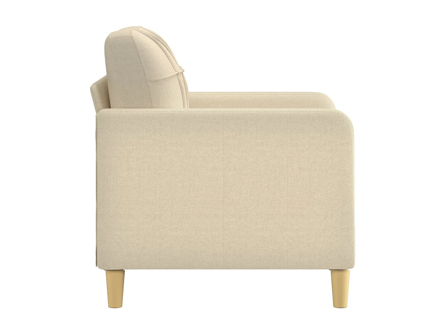 Fauteuil Salon Crème 60 cm Tissu LQD1553