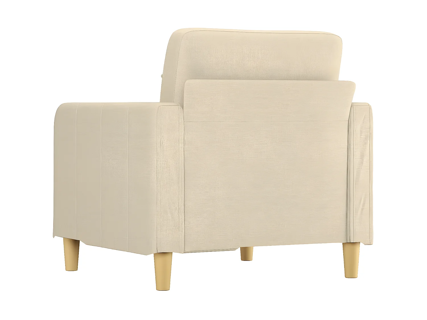 Fauteuil Salon Crème 60 cm Tissu LQD1553
