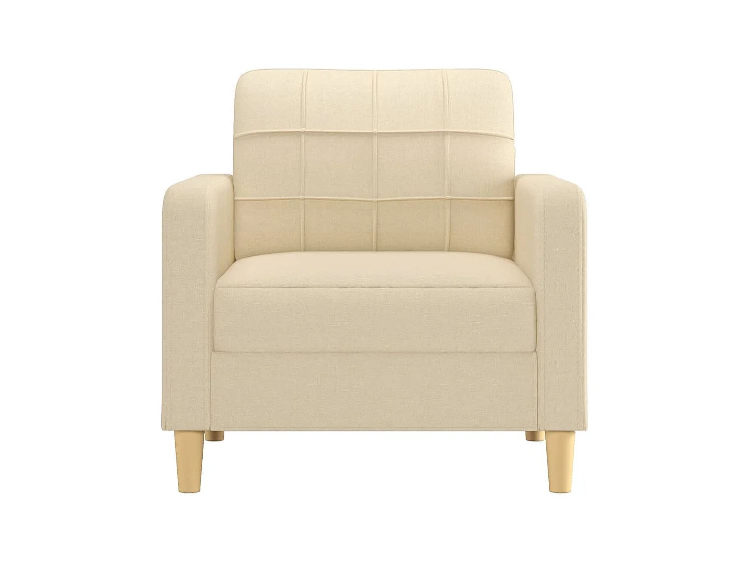 Fauteuil Salon Crème 60 cm Tissu LQD1553