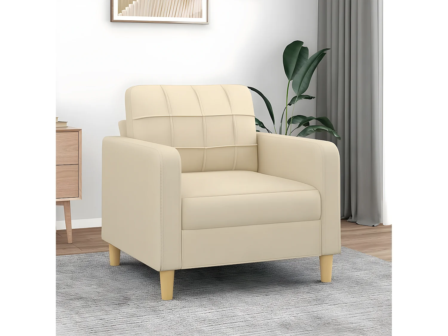 Poltrona 60 cm tecido cor creme PT721948