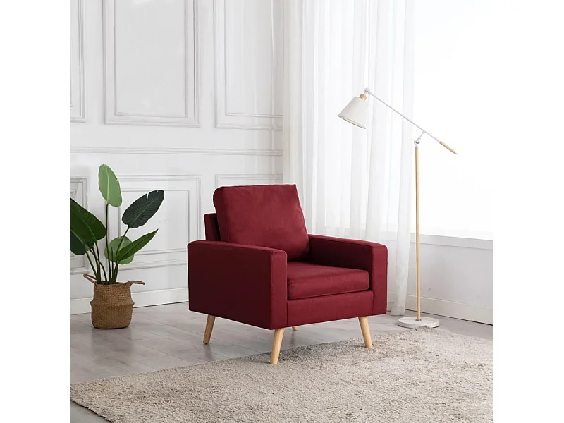 Fauteuil de salon Rouge bordeaux Tissu SEF50316