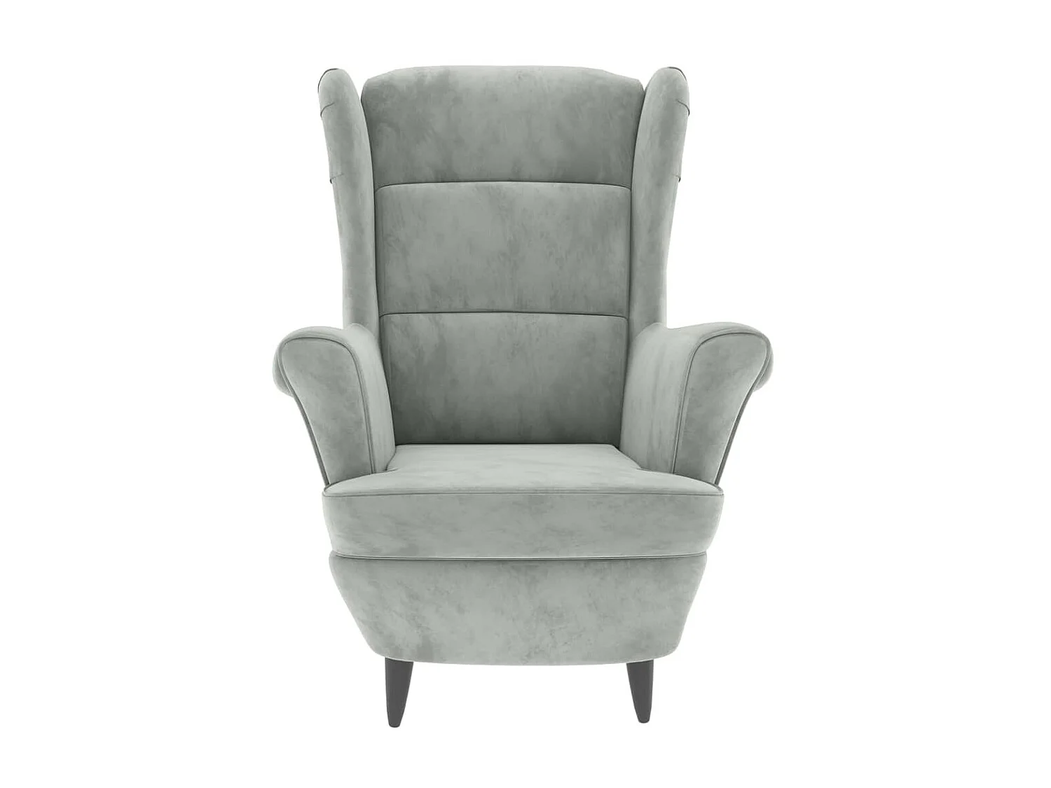 Fauteuil droit gris clair velours SEF13781