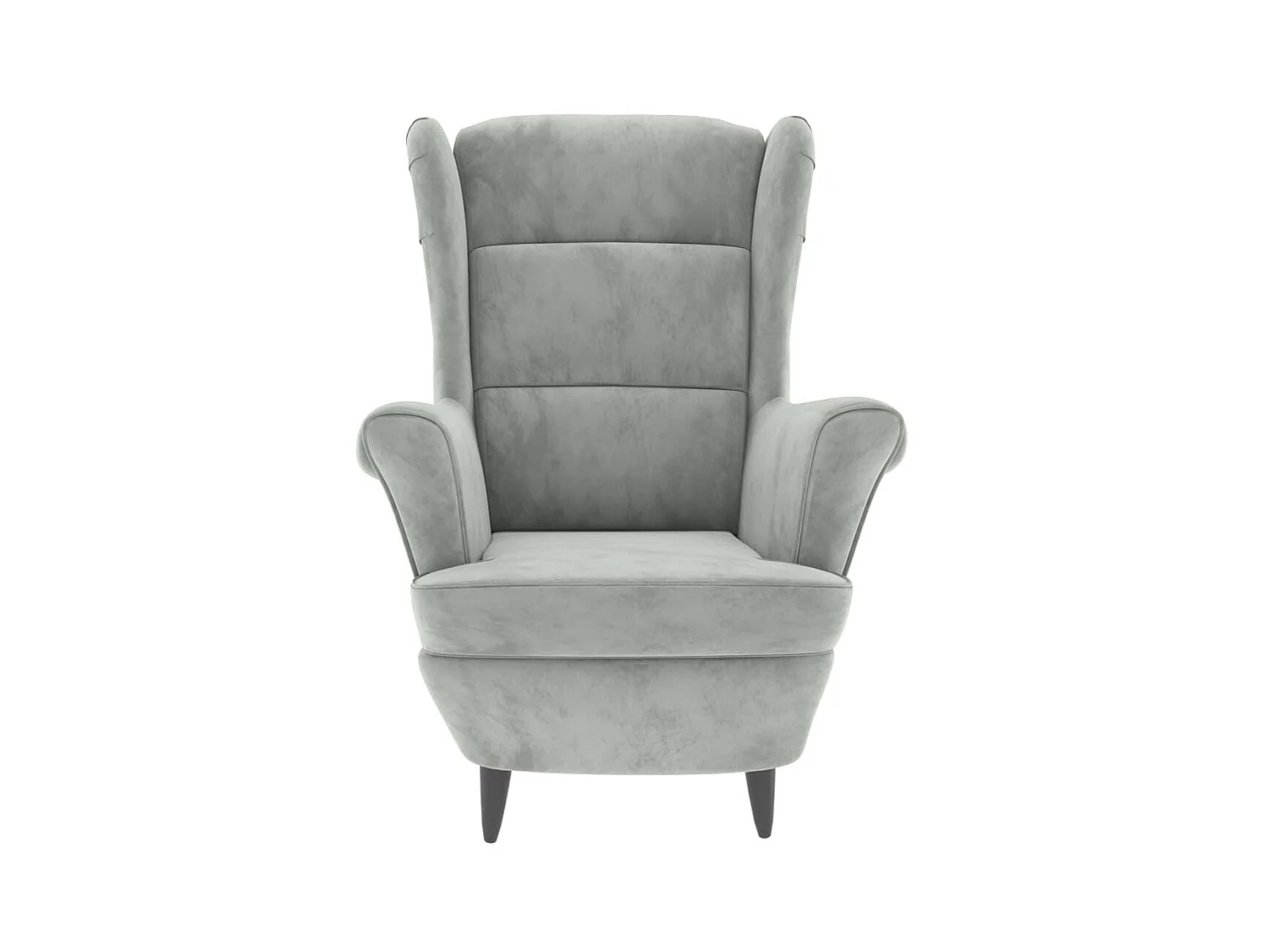 Fauteuil droit gris clair velours SEF13781