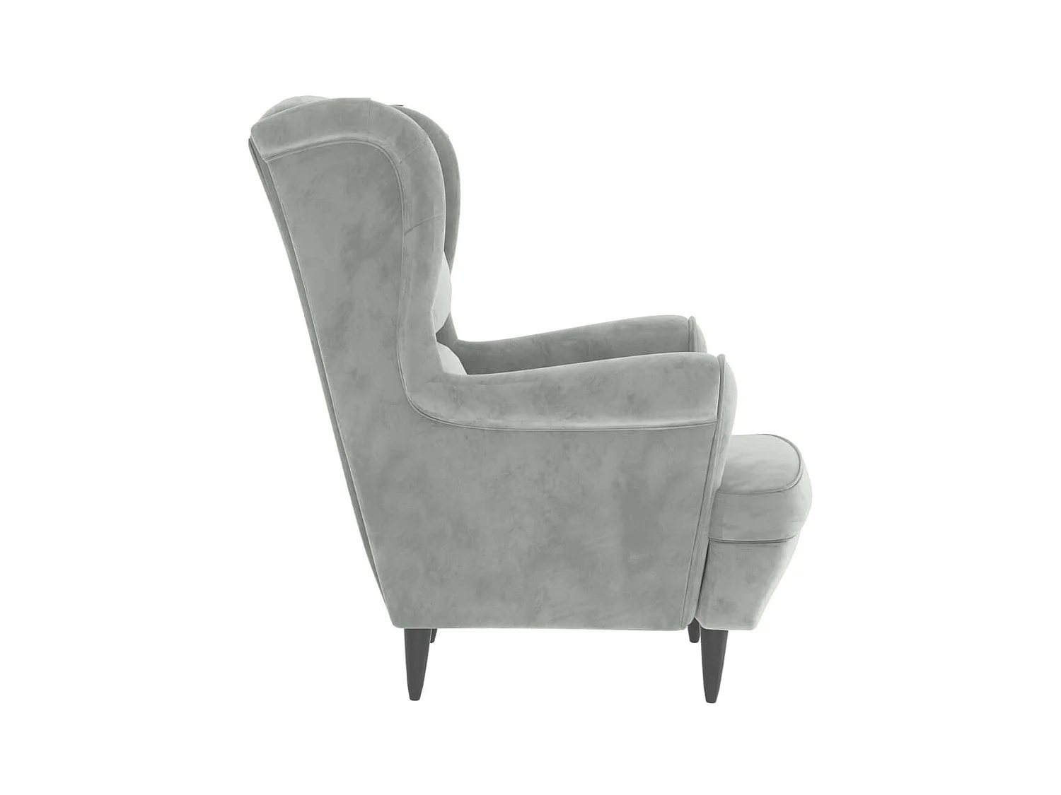 Fauteuil droit gris clair velours SEF13781
