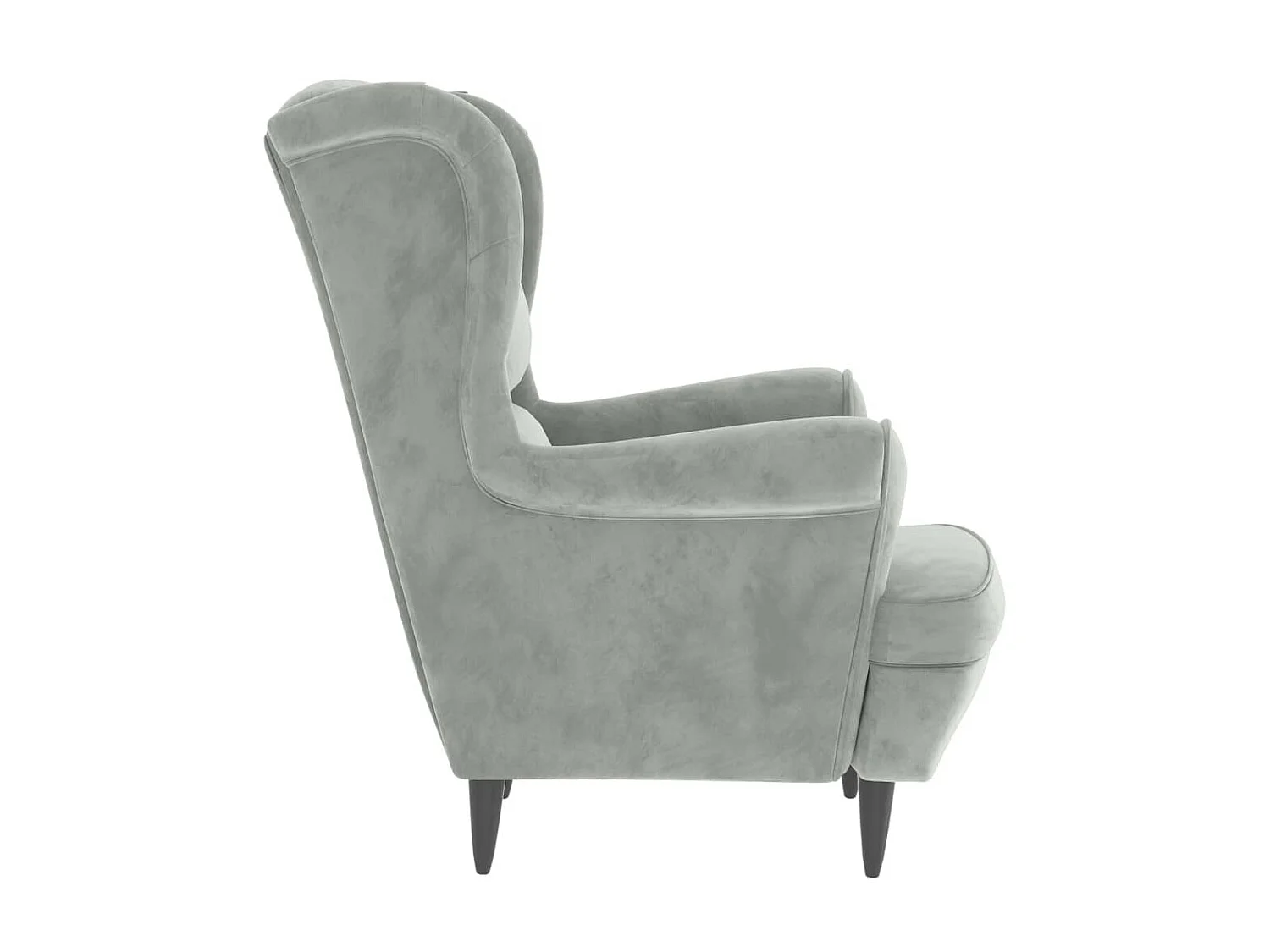 Sillón de terciopelo gris claro ES18314