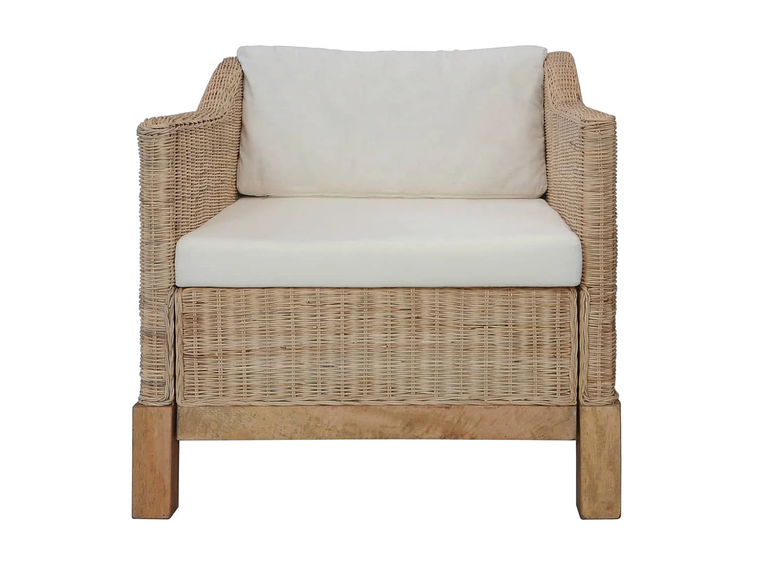 Fauteuil droit avec coussins Rotin naturel SEF28976