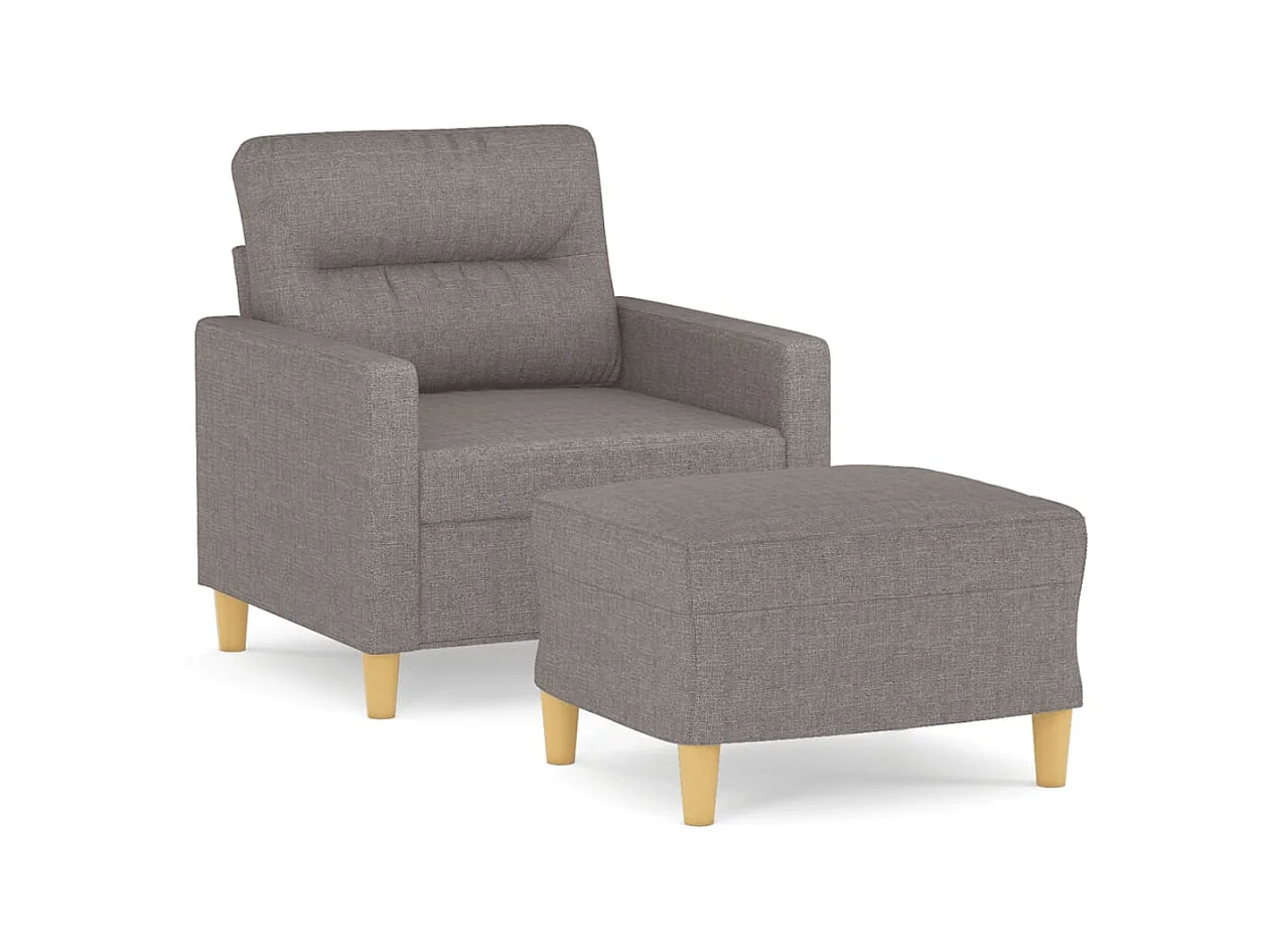 Fauteuil avec repose-pieds Taupe 60 cm Tissu OLA2025