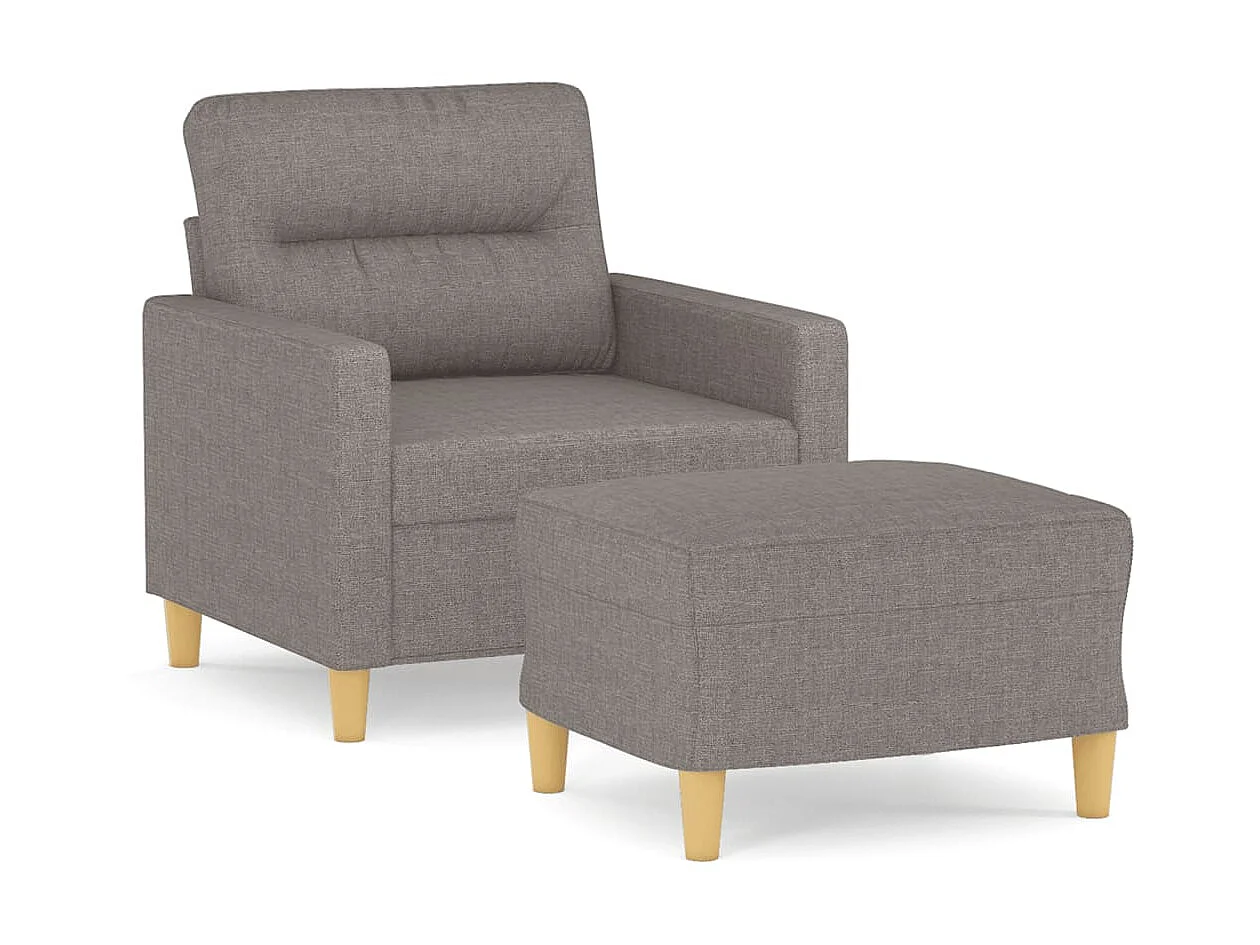 Fauteuil met voetenbank 60 cm stof taupe NL233119