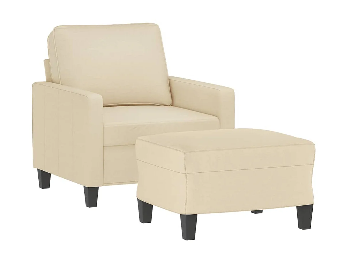 Fauteuil avec repose-pieds Crème 60 cm Tissu OLA3838