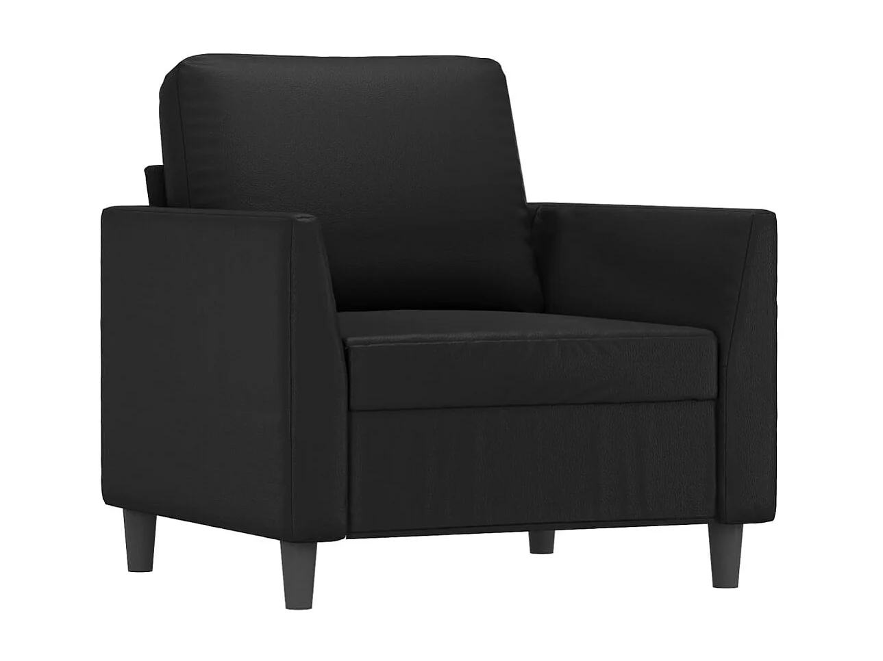 Fauteuil droit Noir 60 cm Similicuir FVBB53995