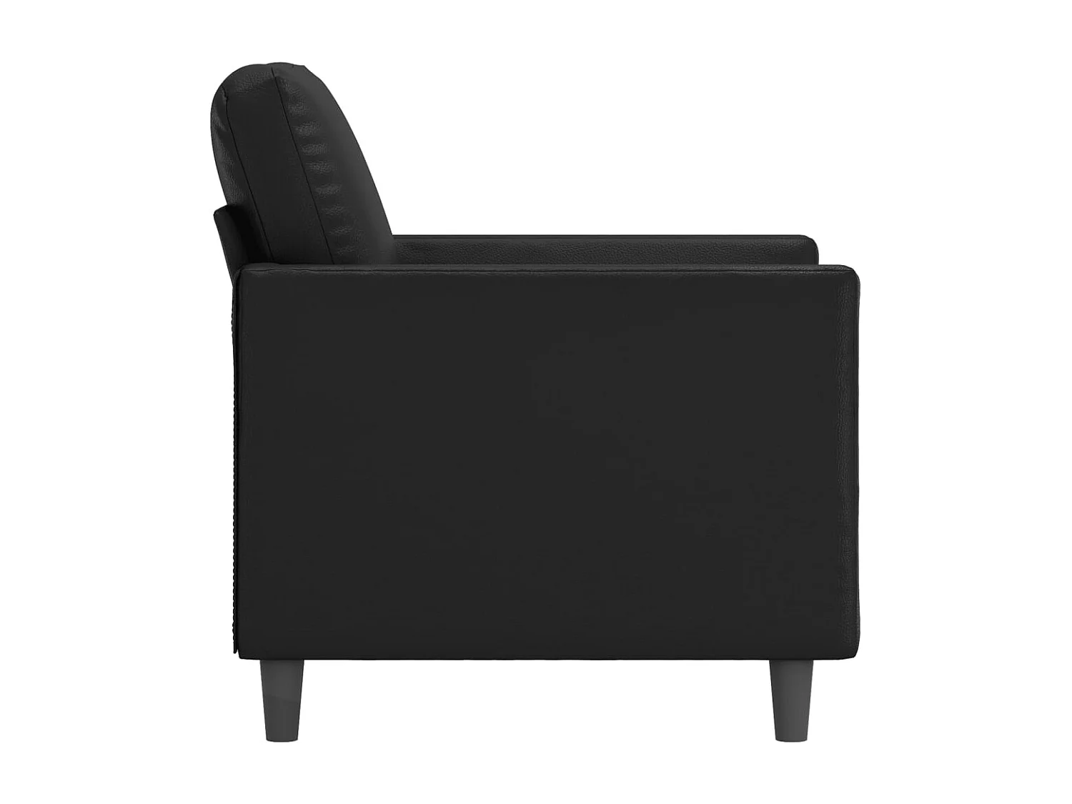 Fauteuil droit Noir 60 cm Similicuir FVBB53995