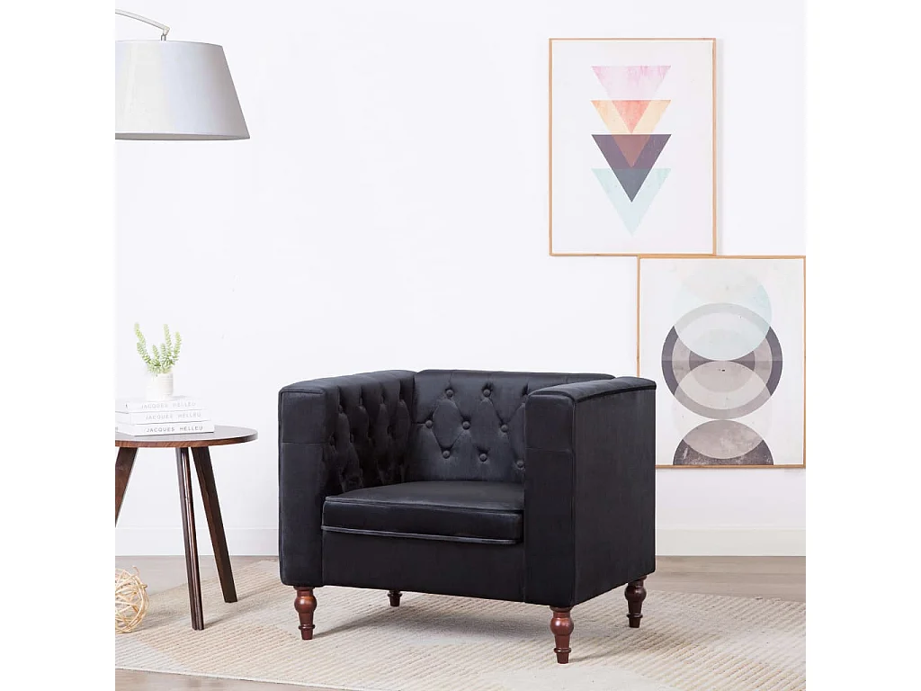 Fauteuil droit Noir Velours SEF91721