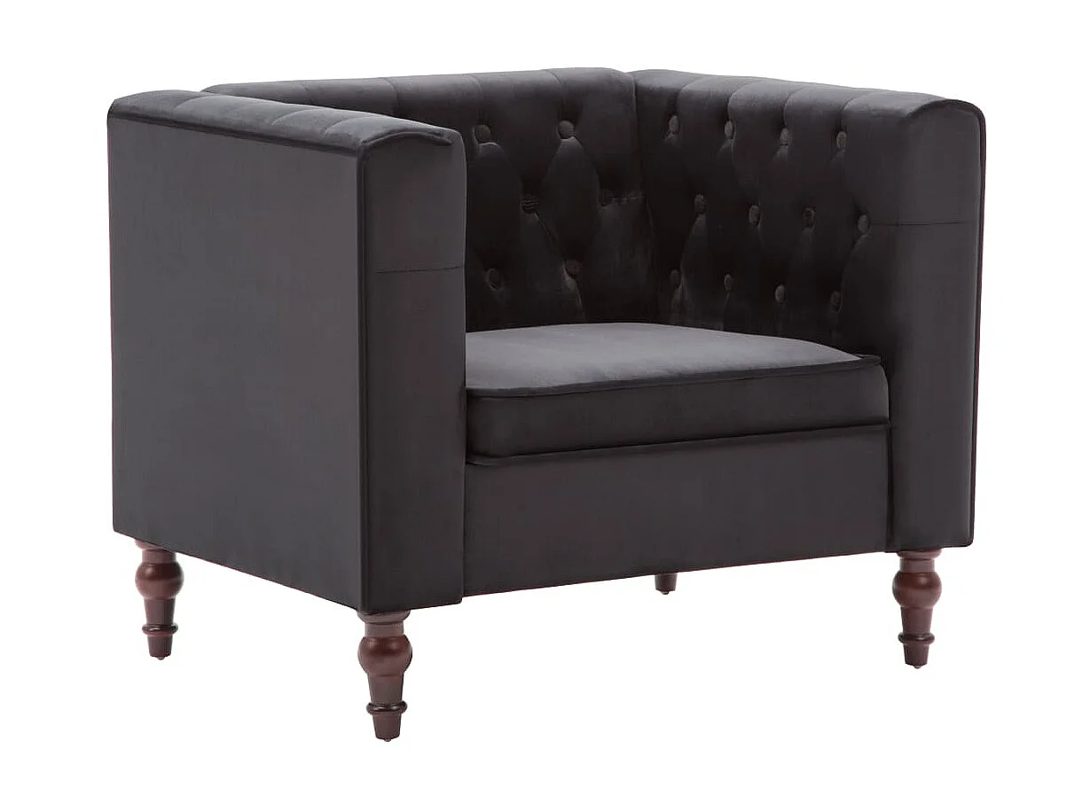Fauteuil droit Noir Velours SEF91721