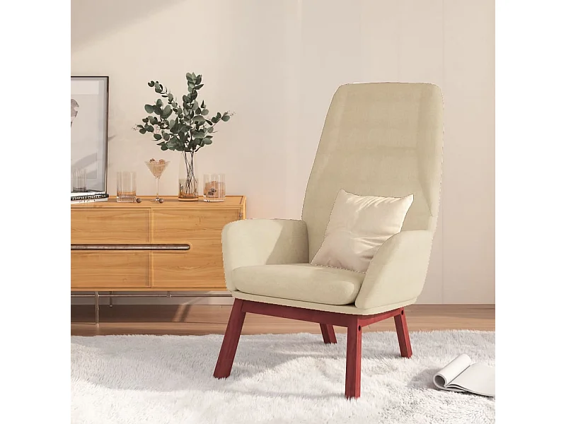 Sillón de relax de tela color crema ES44872