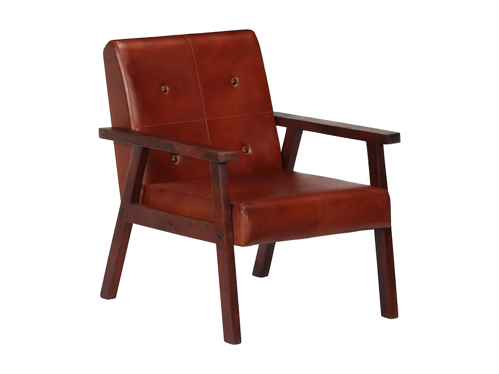 Fauteuil droit Marron Cuir véritable SEF13291