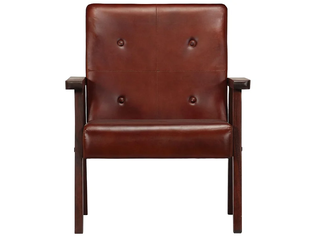 Fauteuil droit Marron Cuir véritable SEF13291