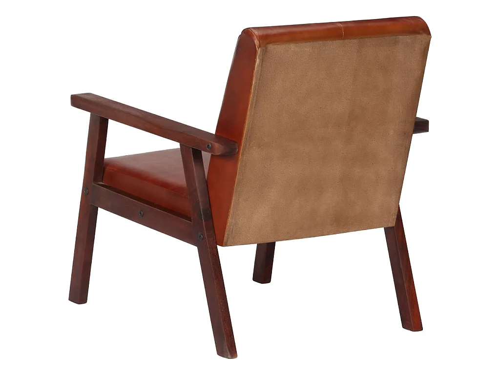 Fauteuil droit Marron Cuir véritable SEF13291