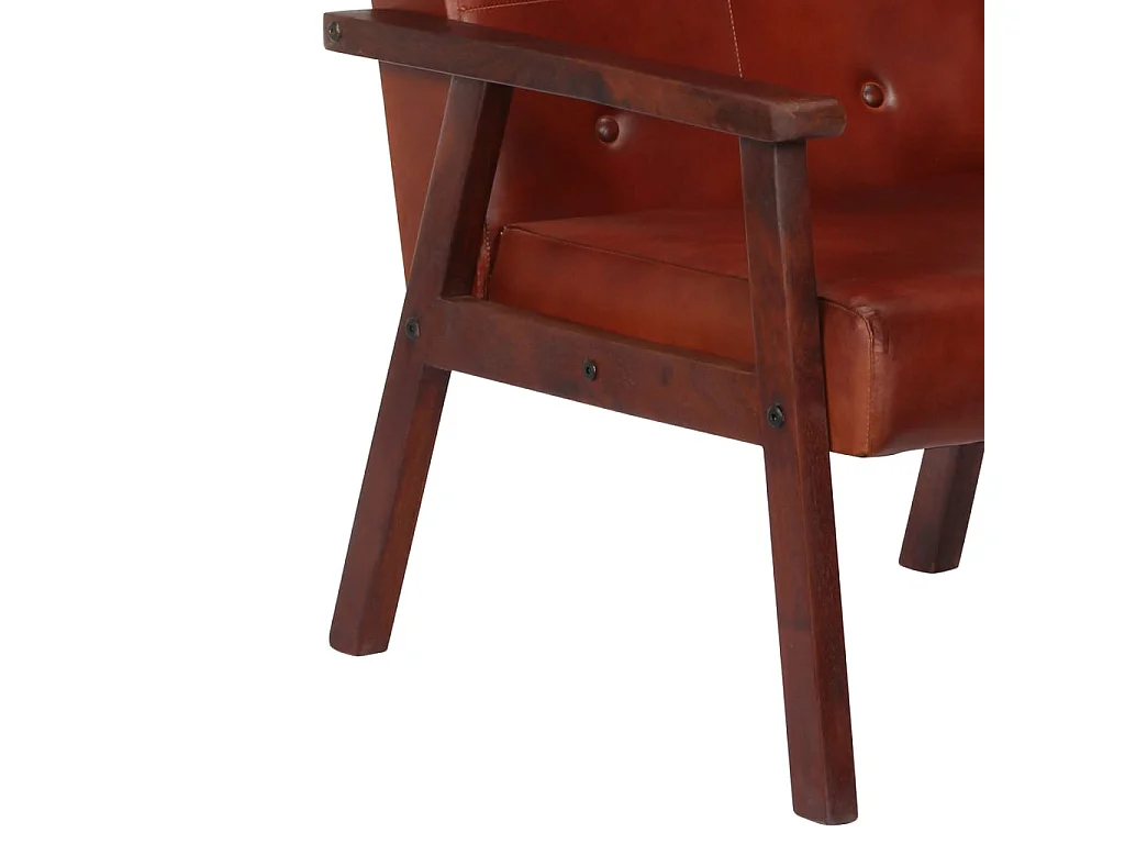 Fauteuil droit Marron Cuir véritable SEF13291