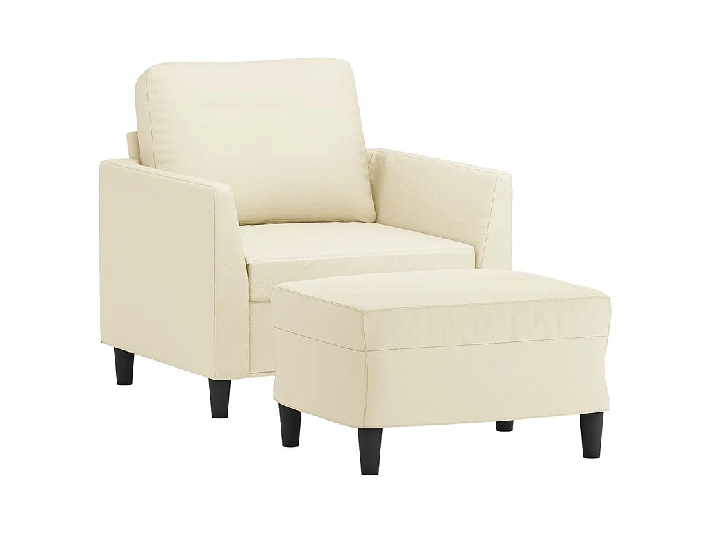 Fauteuil avec repose-pied Crème 60 cm Similicuir FVBB44669