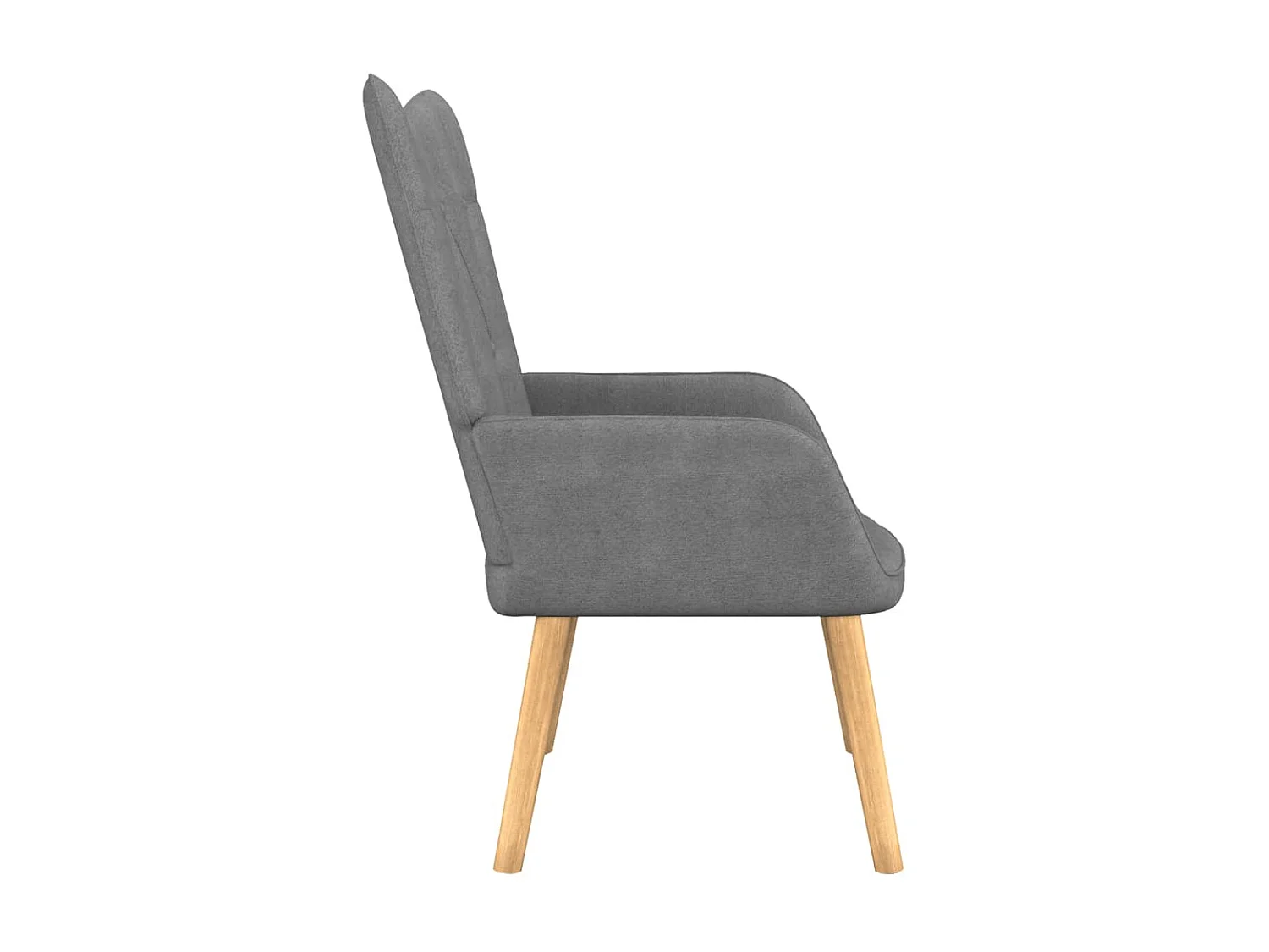 Fauteuil droit avec tabouret Gris foncé Tissu LSJ7279