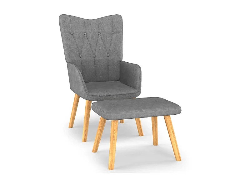 Sillón de relax con taburete tela gris oscuro ES44715